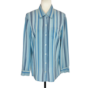 Evan Picone blue silk shirt